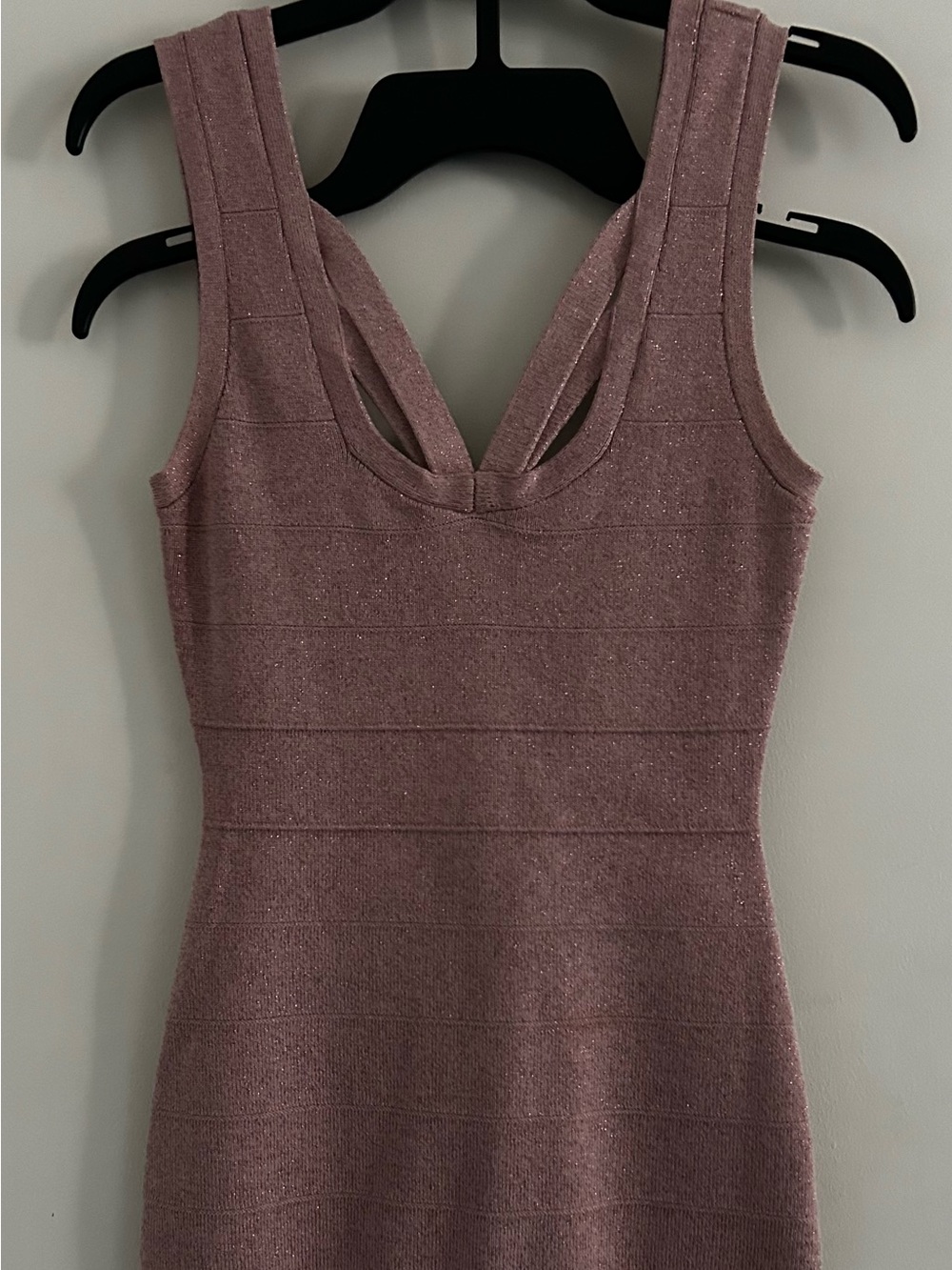 2B Bebe Dusty Mauve Sparkle Bandage Tank Top